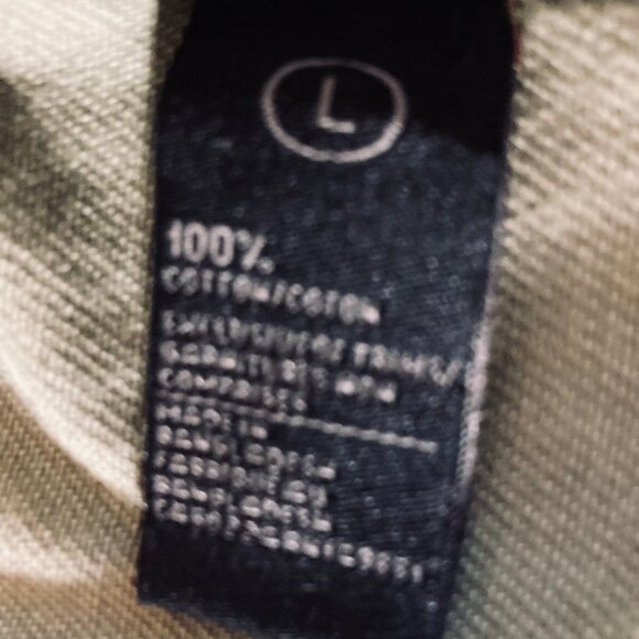 Buffalo David Bitten Men's Shirt Heavyweight Canvas Army Green Button Up, Large - Picture 5 of 9